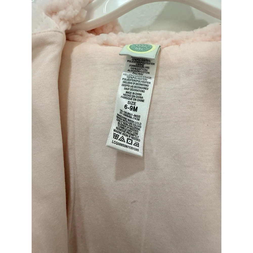 Little Me‎ Baby Girls 6-9M Pink Quilted Pram Snowsuit Teddy Bear Bunting NWT